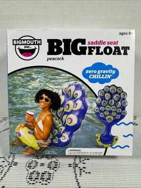 BigMouth Inc Peacock Big Saddle Seat Pool Float Zero Gravity Chillin